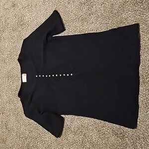 Nation LTD Short Sleeve Henley Black Size Xs